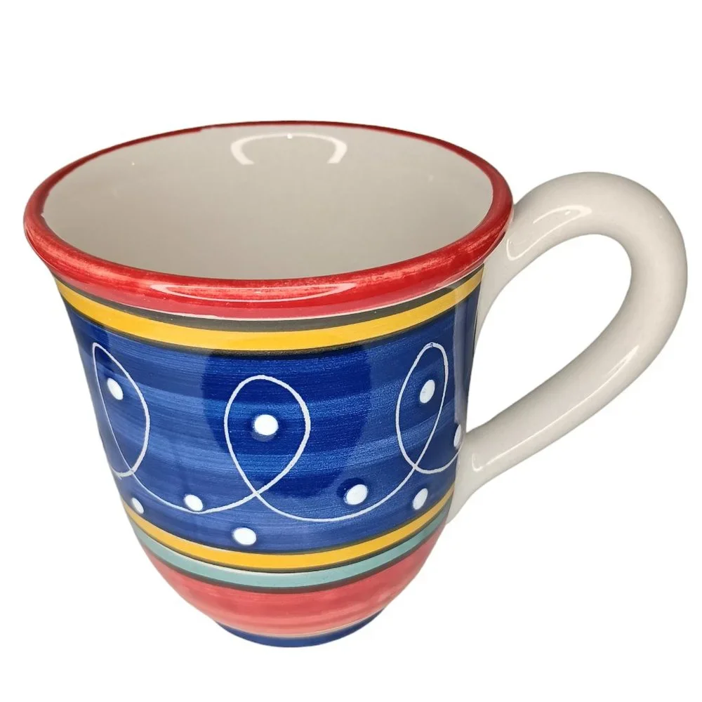 Pier One San Marco Mugs Hand Painted Set of Two